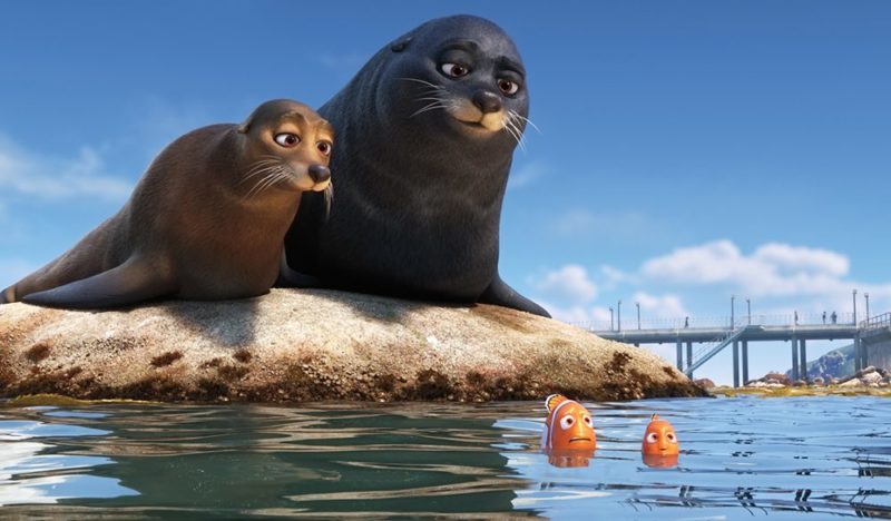 Nemo, Marlin und die Seotter in Findet Dorie