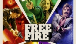 Ein Ausschnitt des Hauptplakats von Free Fire zeigt Cillian Murphy , Brie Larson und Sharlto Copley