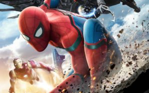 Spider-Man mit Iron Man und Vulture im Hintergrund in Spider-Man: Homecoming
