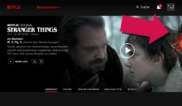 Screenshot der Netflix-Startseite auf der sich am rechten Bildrand das Portal ins Upside Down befindet