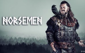 Poster für Kritik Norsemen Staffel 1 mit einem Wikinger und einem Raben auf seiner Schulter