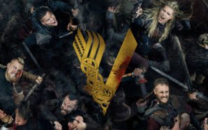 Aufsicht eine Schlachtszene bei denen Darsteller der Serie Vikings ihre Gegner abschlachten