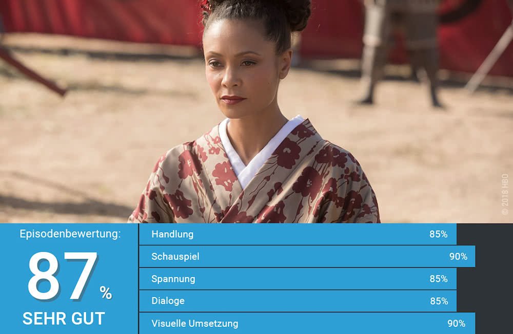 Maeve trägt einen Kimono in Shogunworld in Westworld Staffel 2 Episode 5