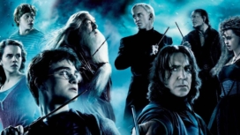 Dramatische Collage der Hauptfiguren aus Harry Potter und die Heiligtümer des Todes Teil 2
