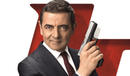 Rowan Atkinson als Johnny English auf dem Poster zu Johnny English Man Lebt nur Dreimal
