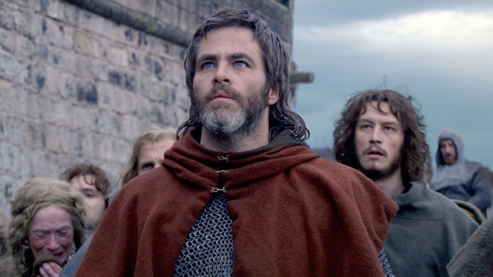 Chris Pine als Robert Bruce, Earl of Carrick in Titelbild für Kritik Outlaw King