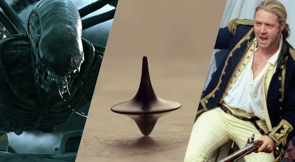 Collage Bilder von Aliens, Inception und Master and Commander