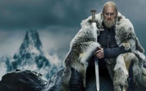 Alexander Ludwig als Ubbe Ragnarsson in einem Poster für Vikings Staffel 6 Teil 1