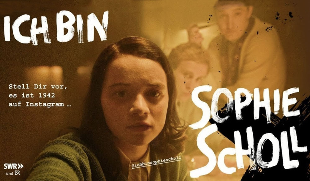 Poster für @ichbinsophiescholl des SWR und BR in der Analyse von 4001Reviews.