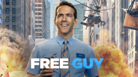 Guy (Ryan Reynold) vor einem explodierenden Hintergrund