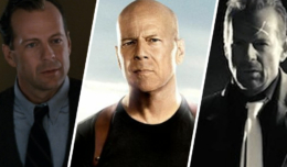 Bruce Willis in den Filmen The Sixth Sense, Fast and Furious und Sin City in einem Titelbild für Die besten Filme mit Bruce Willis