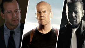 Bruce Willis in den Filmen The Sixth Sense, Fast and Furious und Sin City in einem Titelbild für Die besten Filme mit Bruce Willis
