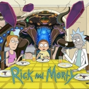 Rick, Morty, die Familie Smith und ein Alien.